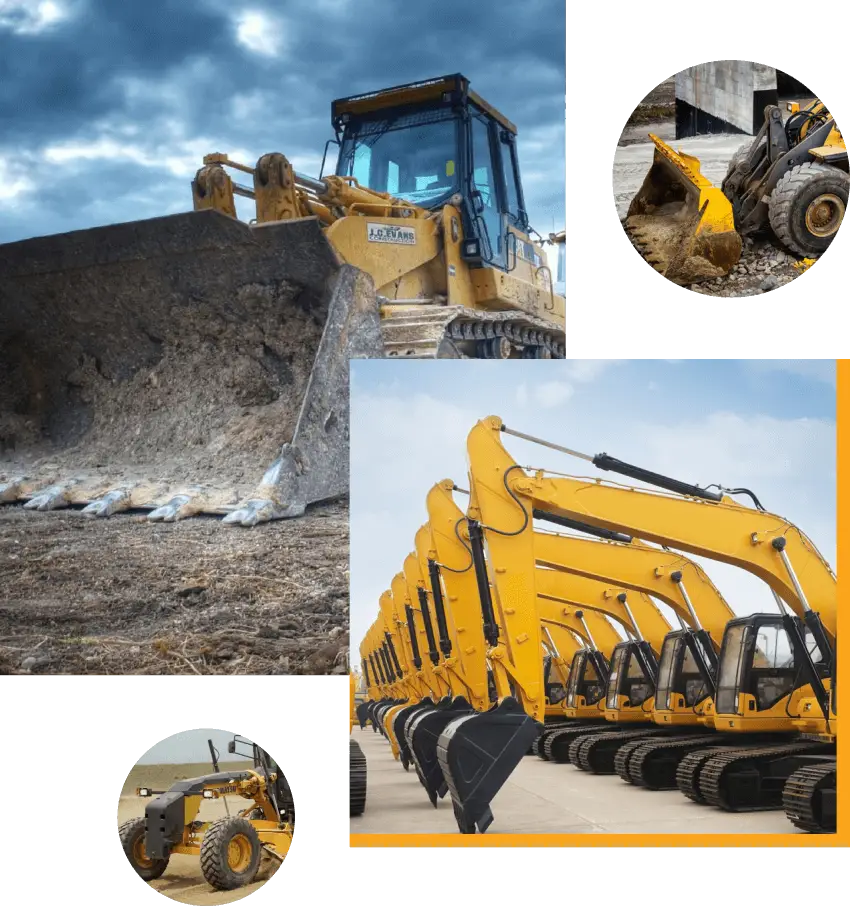 HOME 1 Excavation,demolition,trenching,Grading,Land clearing,Concrete removal,rock wall,canal reconstruction,patio pavers,excavation contractors Detailed display of excavator equipment for construction with transparent layers highlighting different components.